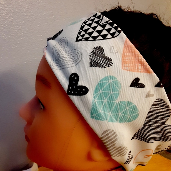 Geometrical color pop heart headband handmade - Picture 3 of 4